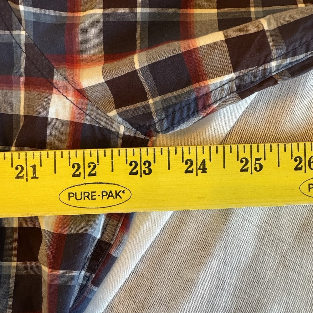 7 Diamonds The Ride Short Sleeve Button Down Mens Shirt Red Blue‎ Gray Plaid XL - Picture 12 of 15